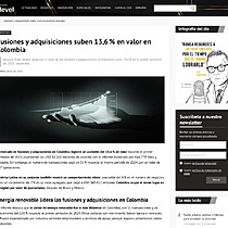 Fusiones y adquisiciones suben 13,6 % en valor en Colombia